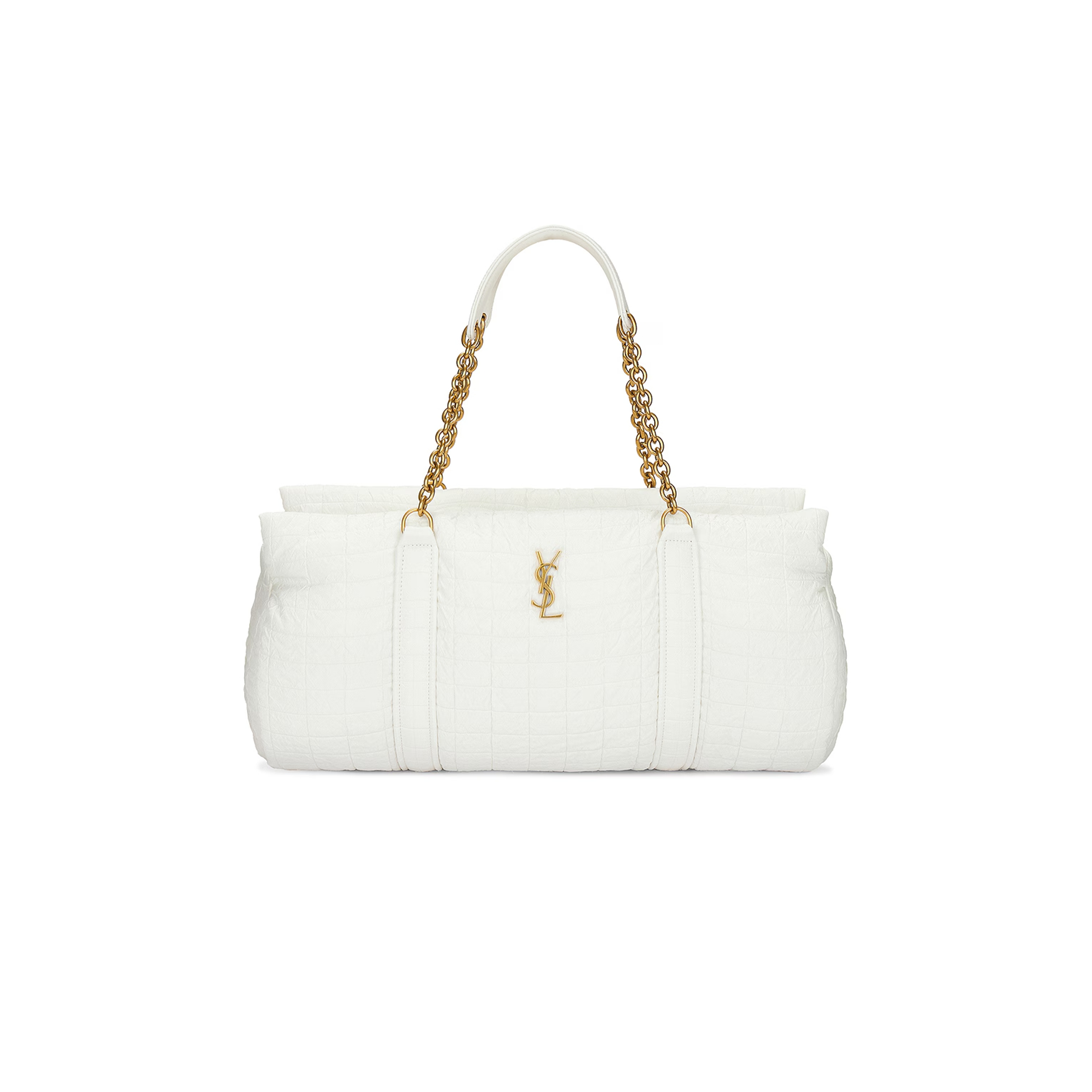 YSL GLORIA QUILTED TRAVEL BAG WHITE 757209FAC8J1916 (42*18*18cm)